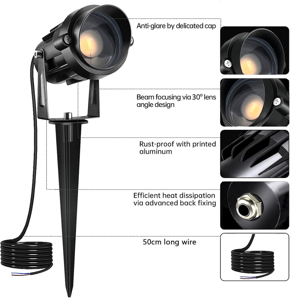 Low Voltage Landscape Lights with Connectors Outdoor: 7W 700LM LED Landscape Lighting for Tree Garden Yard Pathway |