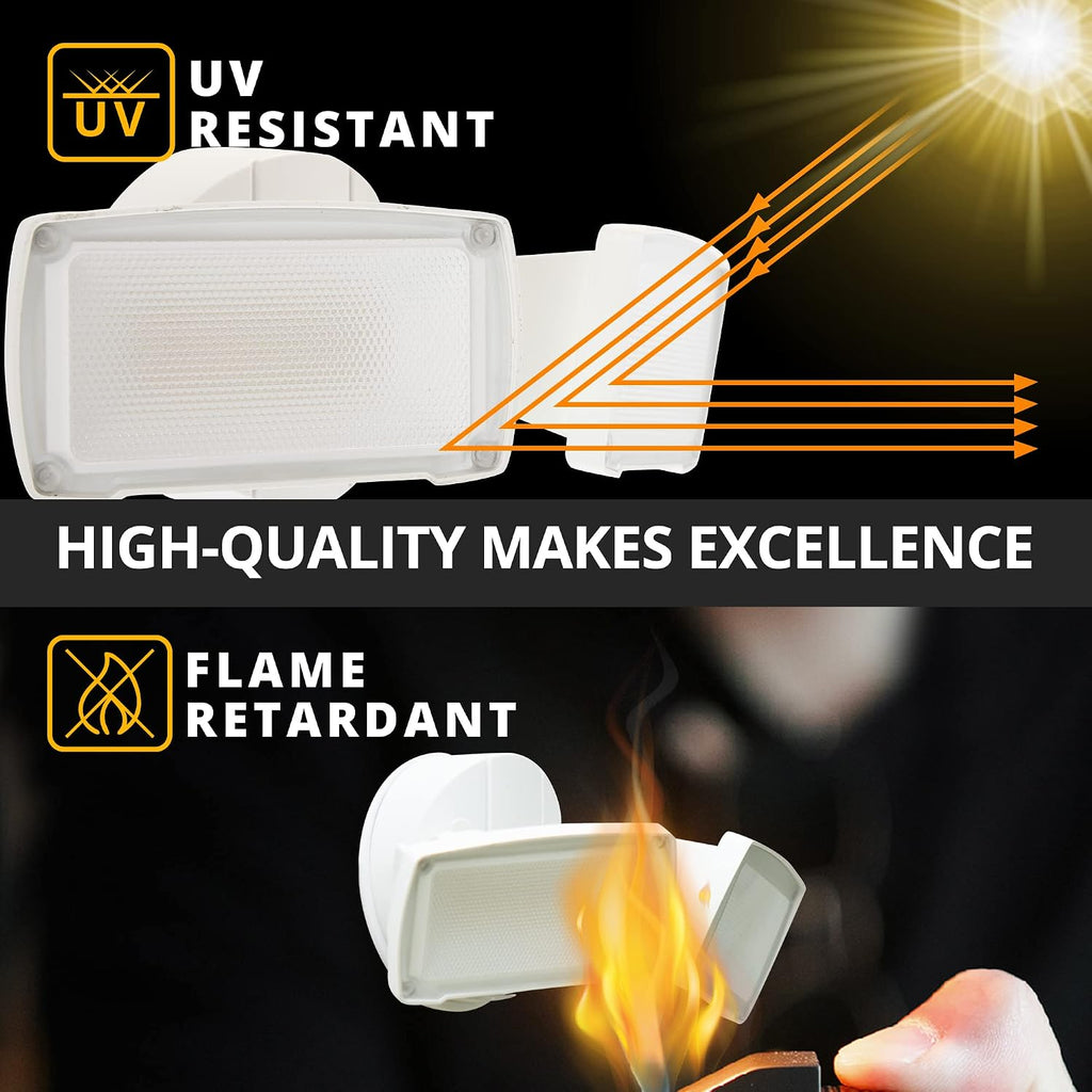 2-Pack 19W Dusk to Dawn LED Security Light Outdoor, 2 Adjustable Head, 2000LM, 5000K, IP65 Waterproof, Super Bright