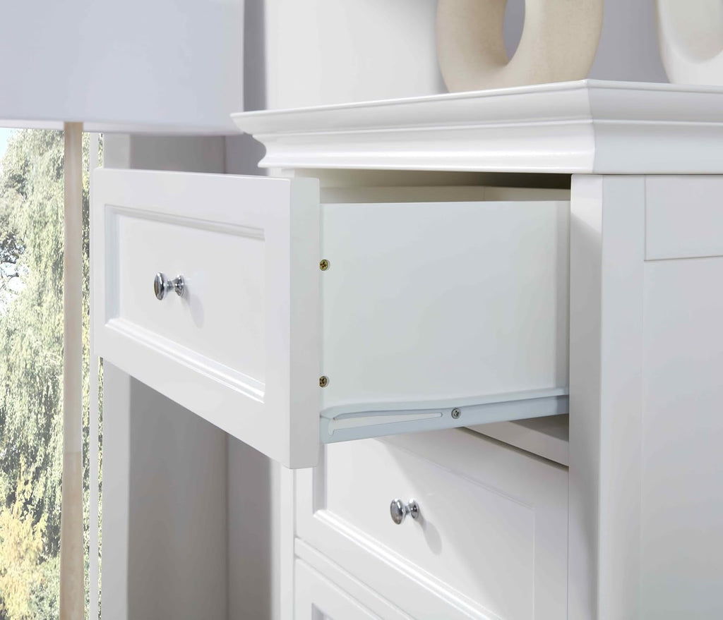 Tall White Dresser with 7 Drawers, 52" Tall Skinny Dresser | Modern White Tall Chest of Drawers Dresser,Wooden