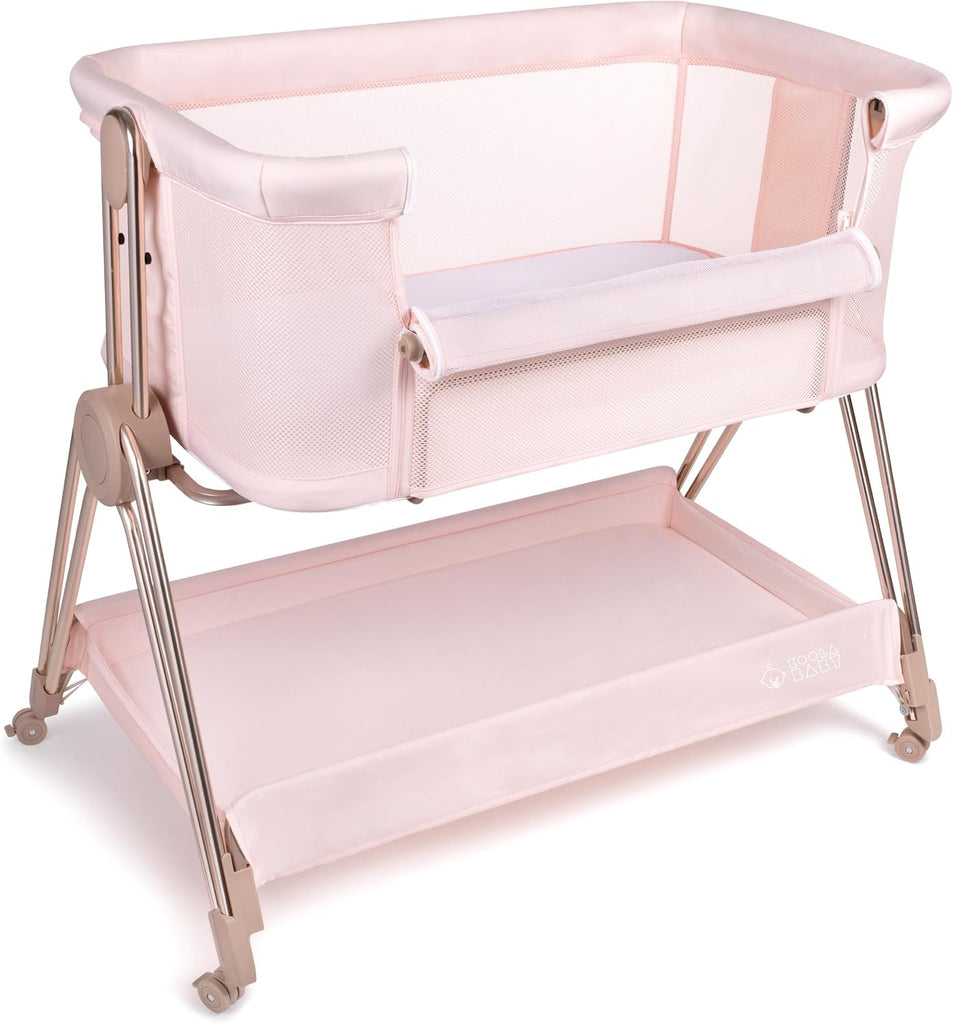 Bedside Sleeper - Bassinet & Bedside Crib with Height Adjustment & Wheels - Can Be Placed Next to Bed - Attaches to