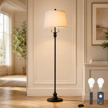 58'' Dimmable Floor Lamp, Matte Black Floor Lamps, Living Room Floor Lamp