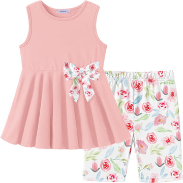 Toddler Girl Summer Clothes Sleeveless Top Dress Bike Shorts Set