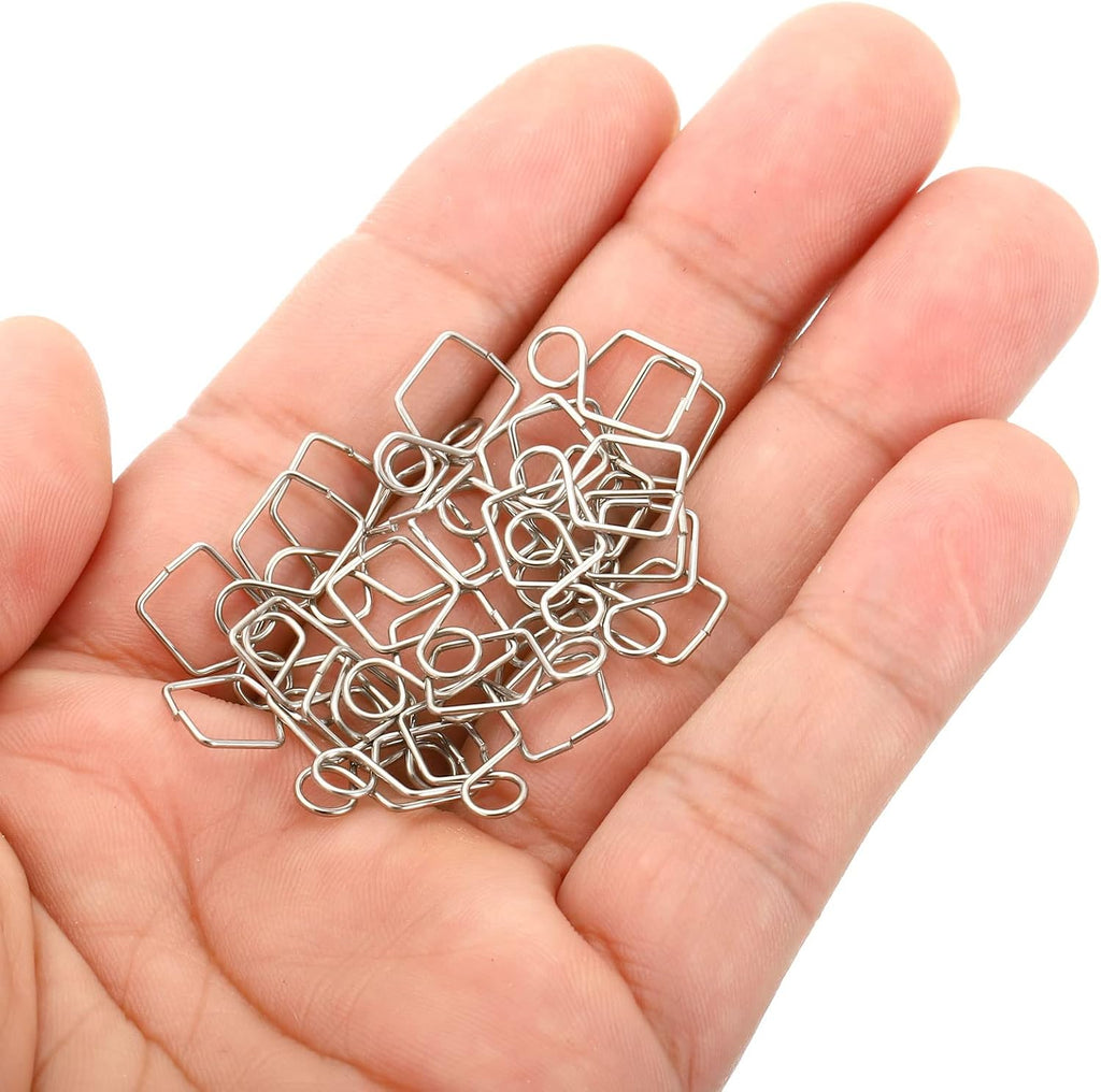 Chandelier Connector Clip, 60 Pack 14mm L x 8mm W Chandelier Stainless Steel Buckle Replacement for DIY Fastening
