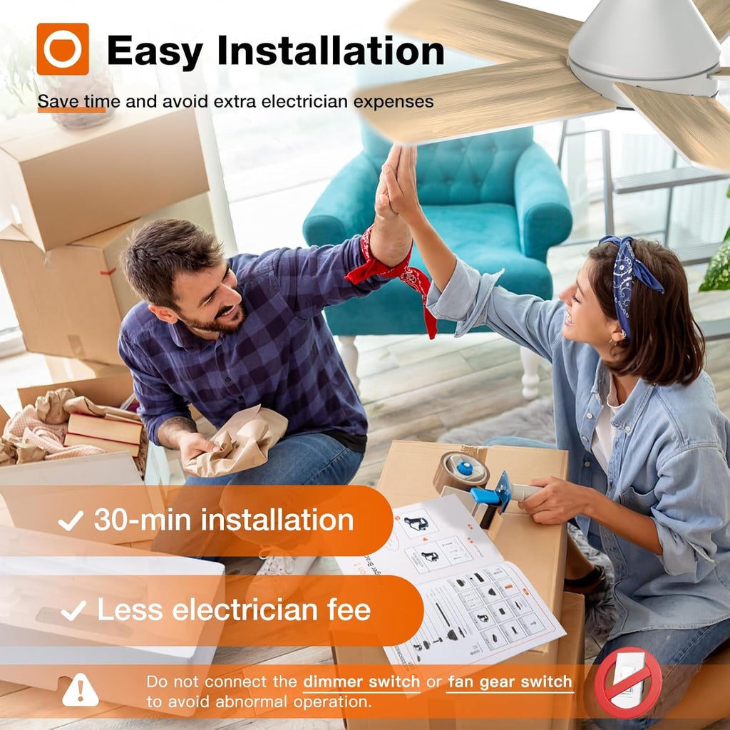 Ceiling Fans with Lights, 32inch Low Profile Ceiling Fan with Light and Remote Control, Flush Mount, Reversible, 3CCT, Dimmable, Quiet, White Small Ceiling Fan for Bedroom Indoor/Outdoor Use