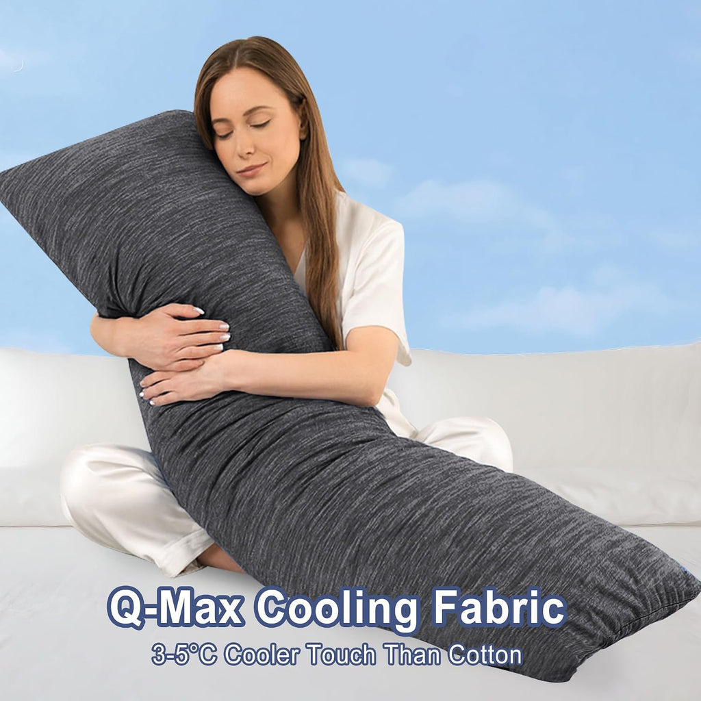 Memory Foam Body Pillow - Cooling Breathable & Supportive Full Length Pillow for Side Sleepers, Pregnancy, Leg & Back