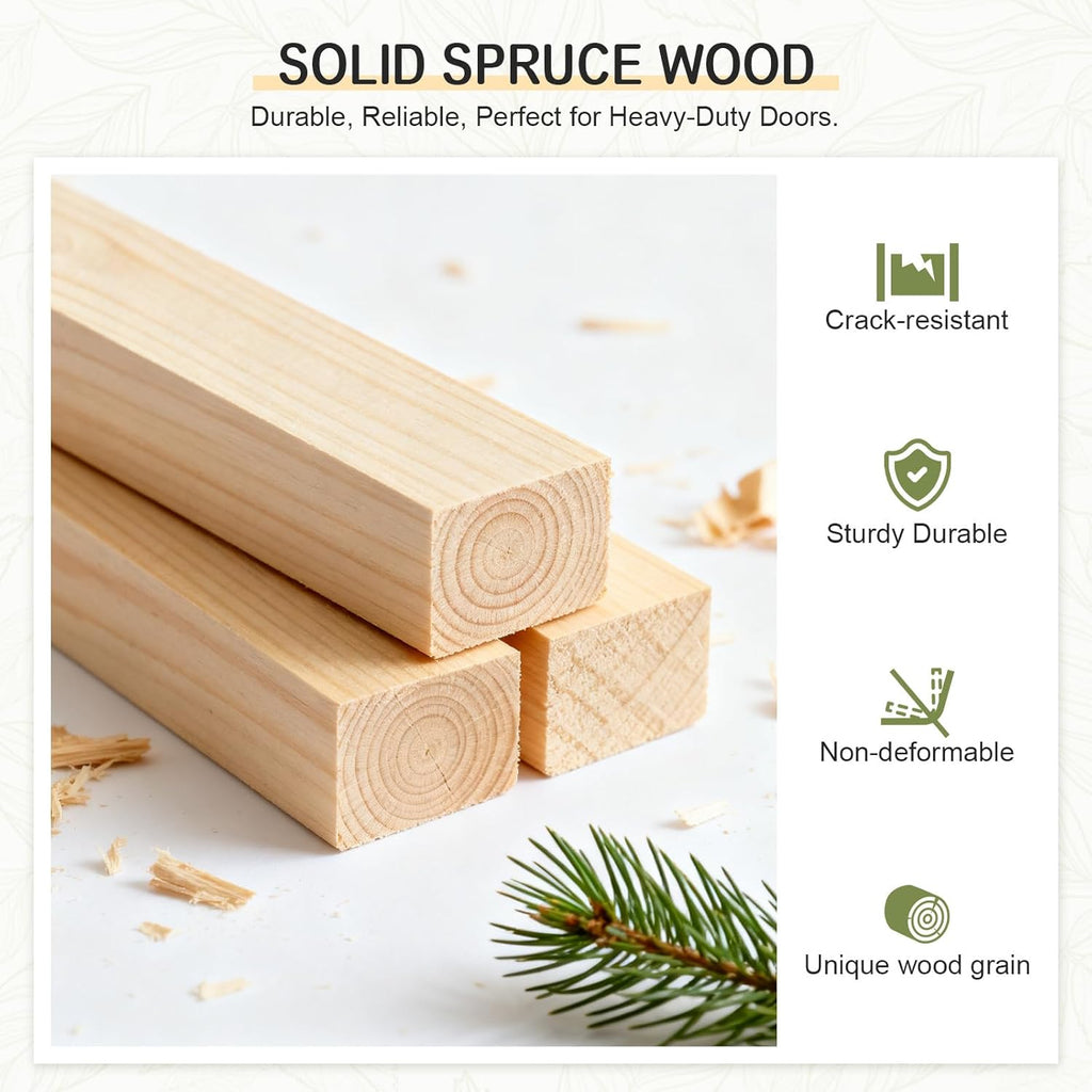 Preassembled Sliding Closet Door 60in x 80in (Double 31in), Spruce Wood Barn Door Slab with Bypass H