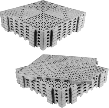 12PCS Drainage Interlocking Floor Tiles 11.8" x 11.8", Modular Interlocking Cushion Soft PVC Floor Non-Slip Splicing