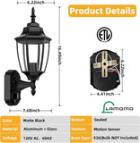 Outdoor Wall Sconce, 2 Pack Dusk to Dawn Motion Sensor Light Fixtures