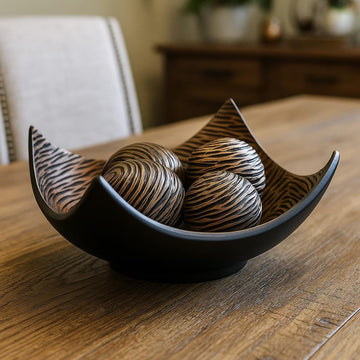 Centerpieces for Table Decor, 5pc Decorative Scoop Bowl, Brown | Coffee, Dining & Kitchen Table Centerpiece, 4