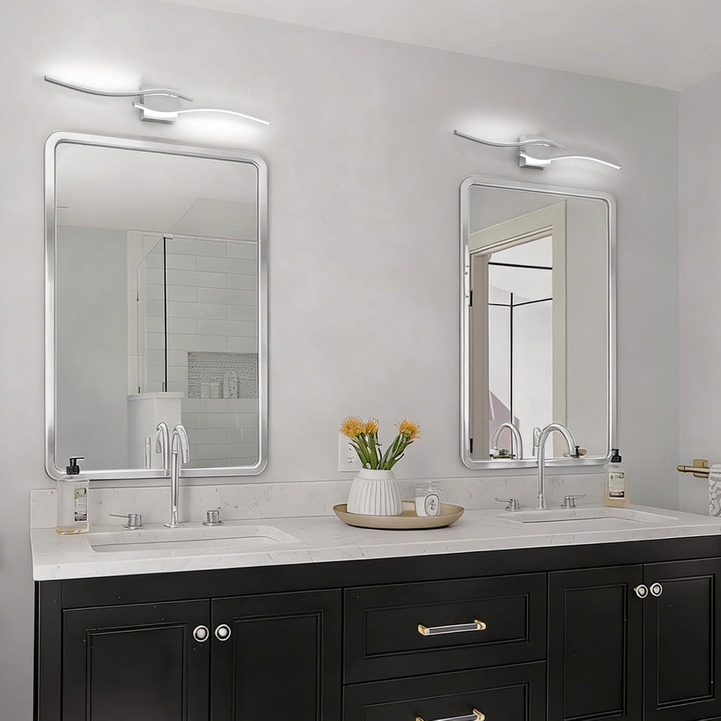 23inch Led Bathroom Vanity Light Bar, Brushed Nickel 5CCT Dimmable 2700-6500K Vanity Lights , Modern Bathroom Light