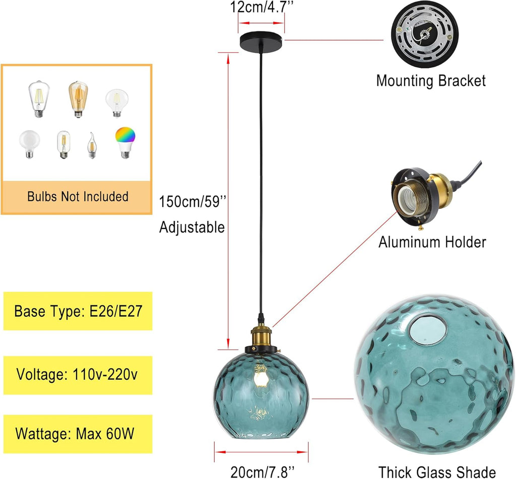 Pendant Light Shade Industrial Hanging Lights Fixtures Ceiling Outdoor Pendant Lighting for Kitchen Island Dining