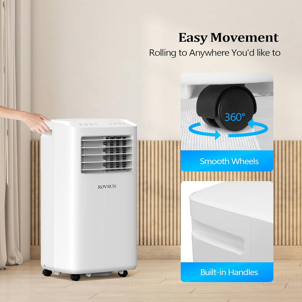 WiFi Enabled Smart 10000 BTU Portable Air Conditioner with Heat, 4-in-1 Cooler, Heater, Dehumidifier & Fan