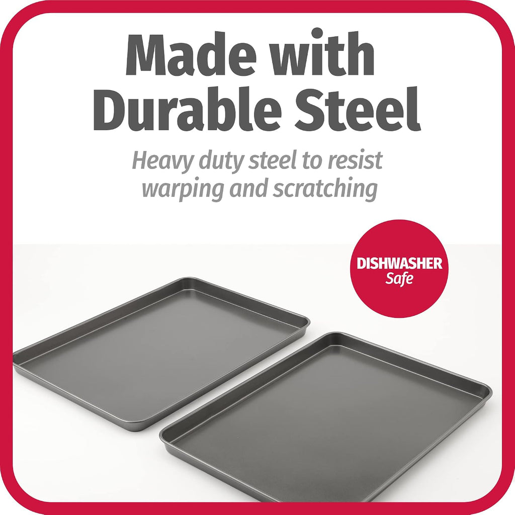 Everday Nonstick Carbon Steel 15" x 21" Sheet Set, 2 Pack - Extra-Large Carbon Steel Cooking Pans, Bakeware Set