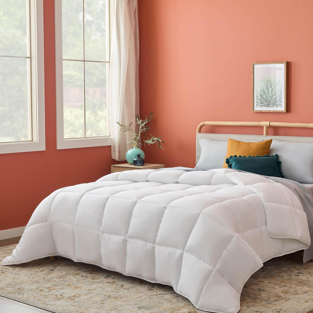 White Down Alternative Comforter and Duvet Insert, for Oversized King Bed