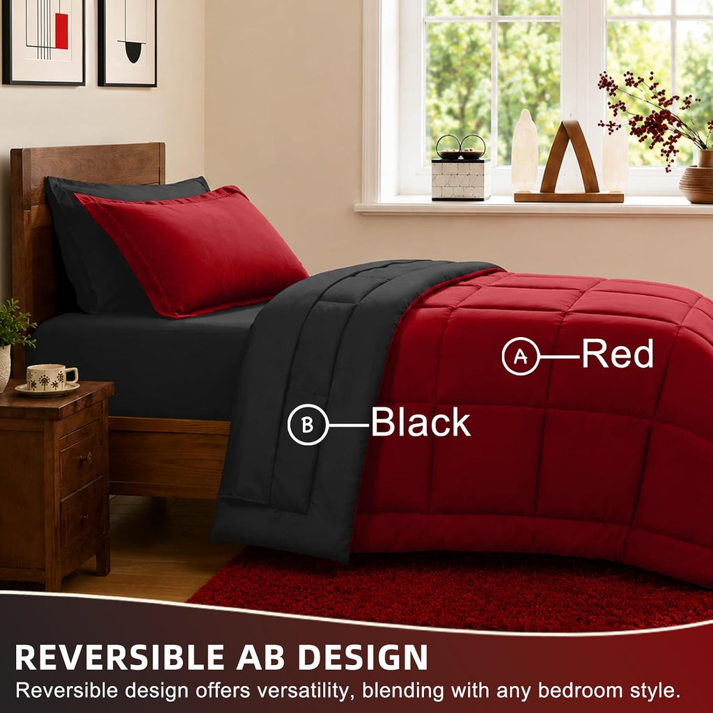 California King Comforter Set 7 Pieces, Soft Bed Set, Bed in a Bag - Set of 7