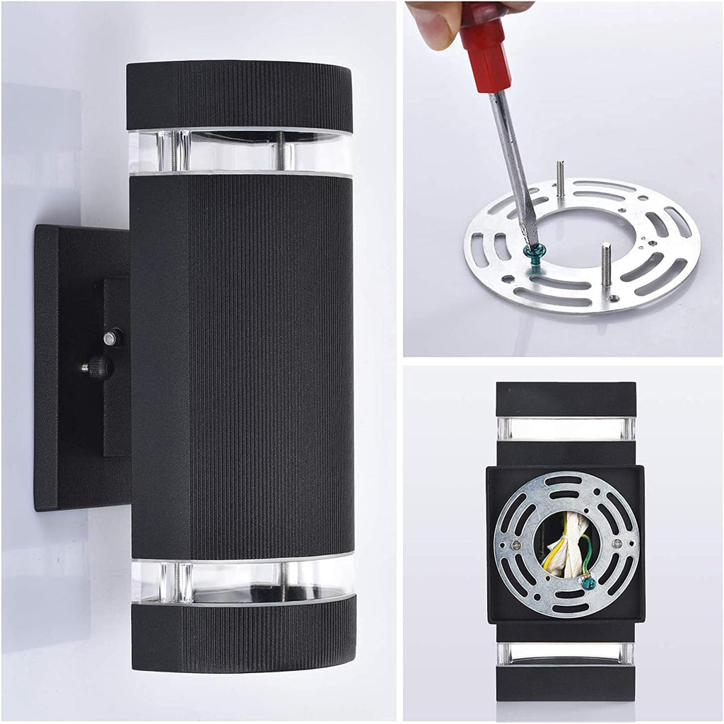 Porch Lights Outdoor Dusk to Dawn, Aluminum Outdoor Wall Light Fixture 6000K