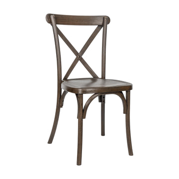 Resin Cross Back Chair, Dark Brown
