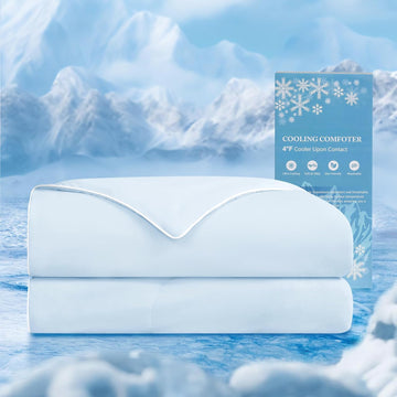 Cooling Comforter Queen - Cooling Blanket for Hot Sleepers and Night Sweats, Q-Max>0.45 Double-Sided Silky Cooling