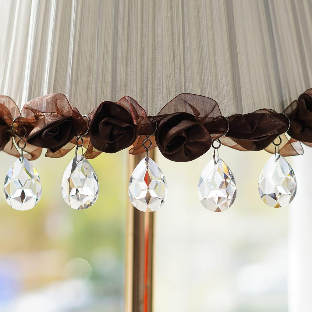 10 Pcs 38mm Clear Crystal Teardrop Chandelier Hanging Suncatcher Parts - Clear Crystal Teardrop Prisms Pendants with