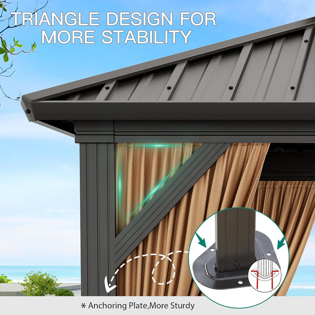 10x10 ft Double Roof Hardtop Gazebo