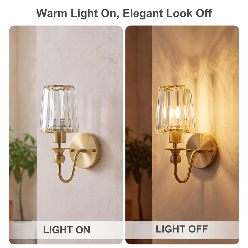 Hardwired Crystal Wall Sconces Set of 2
