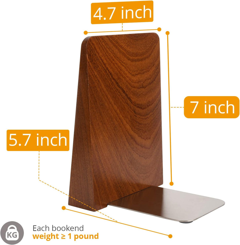 Wood Handmade Heavy Duty Bookends for Shelves Decorative Book Ends to Hold Books