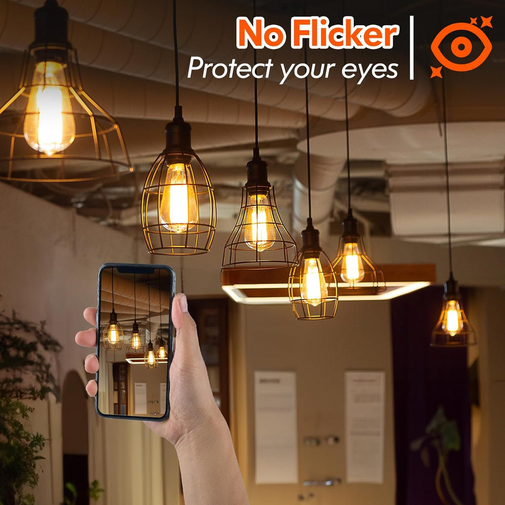 Dimmable Vintage LED Edison Bulbs, 4W 40W Equivalent LED Bulbs, ST58 Antique LED Filament Bulbs, 2700K Warm White LED
