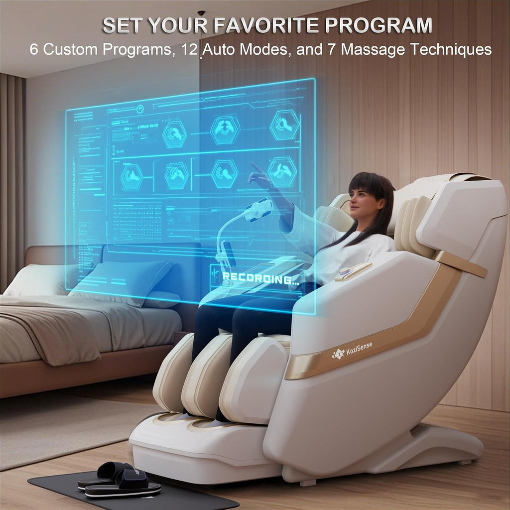 KZ-313 Heated Jade Roller Full Body Massage Chair | 3D Rollers with Heated Jade Rollers, Spacious WIde-Seat, Deep