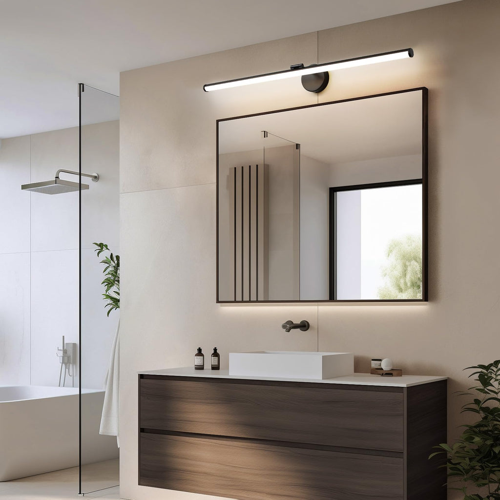 Black Vanity Light 39 Inch Modern Bathroom Light Fixture Over Mirror 24W Dimmable 5CCT LED Vanity Light Restroom
