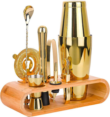 Cocktail Shaker Set Stainless Steel Shakers Bartending kit Bar Kits Bar Tool Sets for Professional Bartender and Home - Set of 10