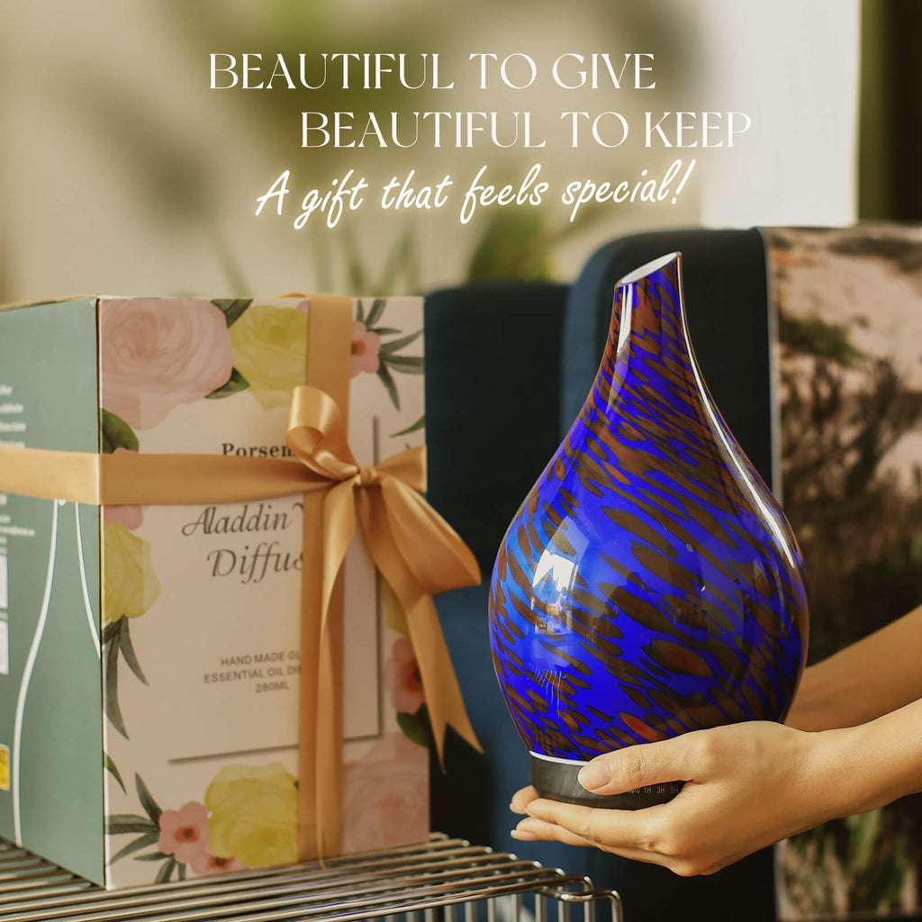 Essential Oil Diffuser 280ml Glass Ultrasonic Mist 7H