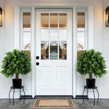 36 X 80 Exterior Door with Glass, Modern Front Door for House Exterior, Entry Doors for Home, Primed Fiberglass, Left