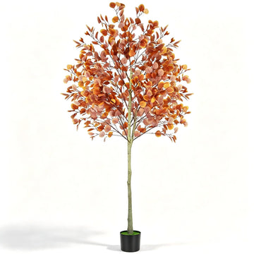 6ft Fall Tree Artificial Eucalyptus Tree, Indoor Outdoor Fall Decor