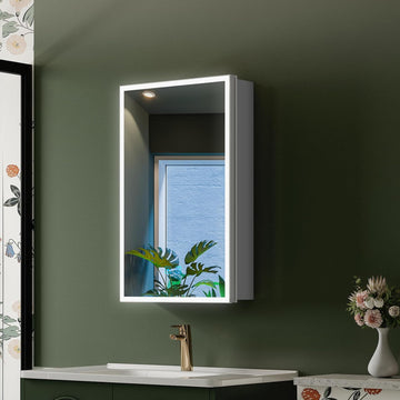 16"x26" LED Medicine Cabinet with Mirror, Recessed or Surface