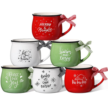 6 Set Christmas Coffee Mugs, Holiday Gift
