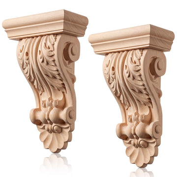 2 Pcs Vintage Wood Corbels, Heritage Model, 8.7 × 4.7 × 2.4 Inch