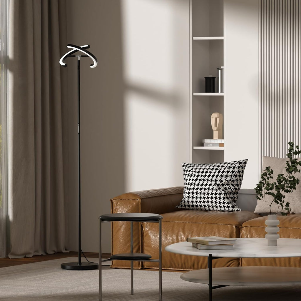 LED Floor Lamp - Rotatable Standing Lamp with Touch & Remote Control, 3000-6000K, 22W Modern Floor Reading Light