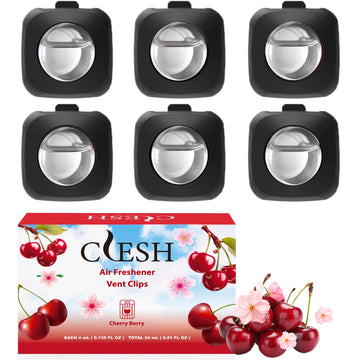 Car Air Fresheners Vent Clips, Cherry, 6-Pack, 4ml Each
