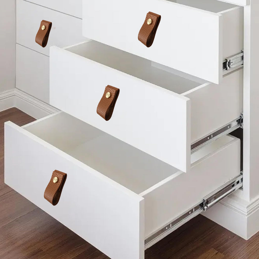 8PCS Leather Drawer Pulls, Modren Leather Pulls Handles, Soft Leather Cabinet Pulls knobs, Leather Furniture Pulls or