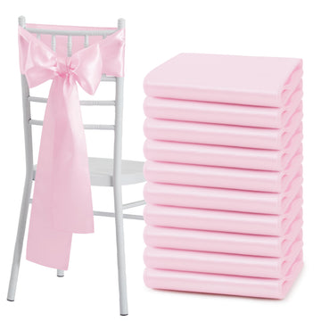 Pink Satin Chair Sashes, 6 x 108 inch, 50 Pcs