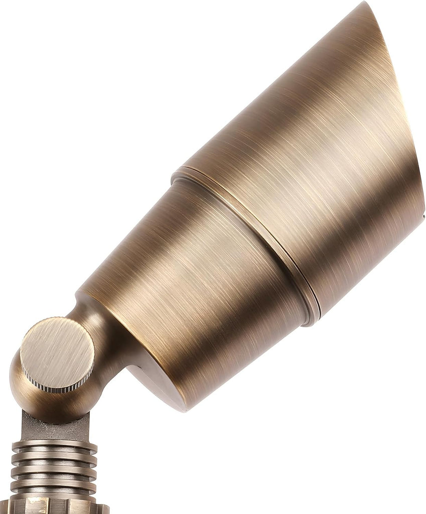 Solid Brass Low Voltage Landscape Lighting, Wired 12V LED Landscape Spotlights with Aluminum Housing MR16 Bulb, Heavy