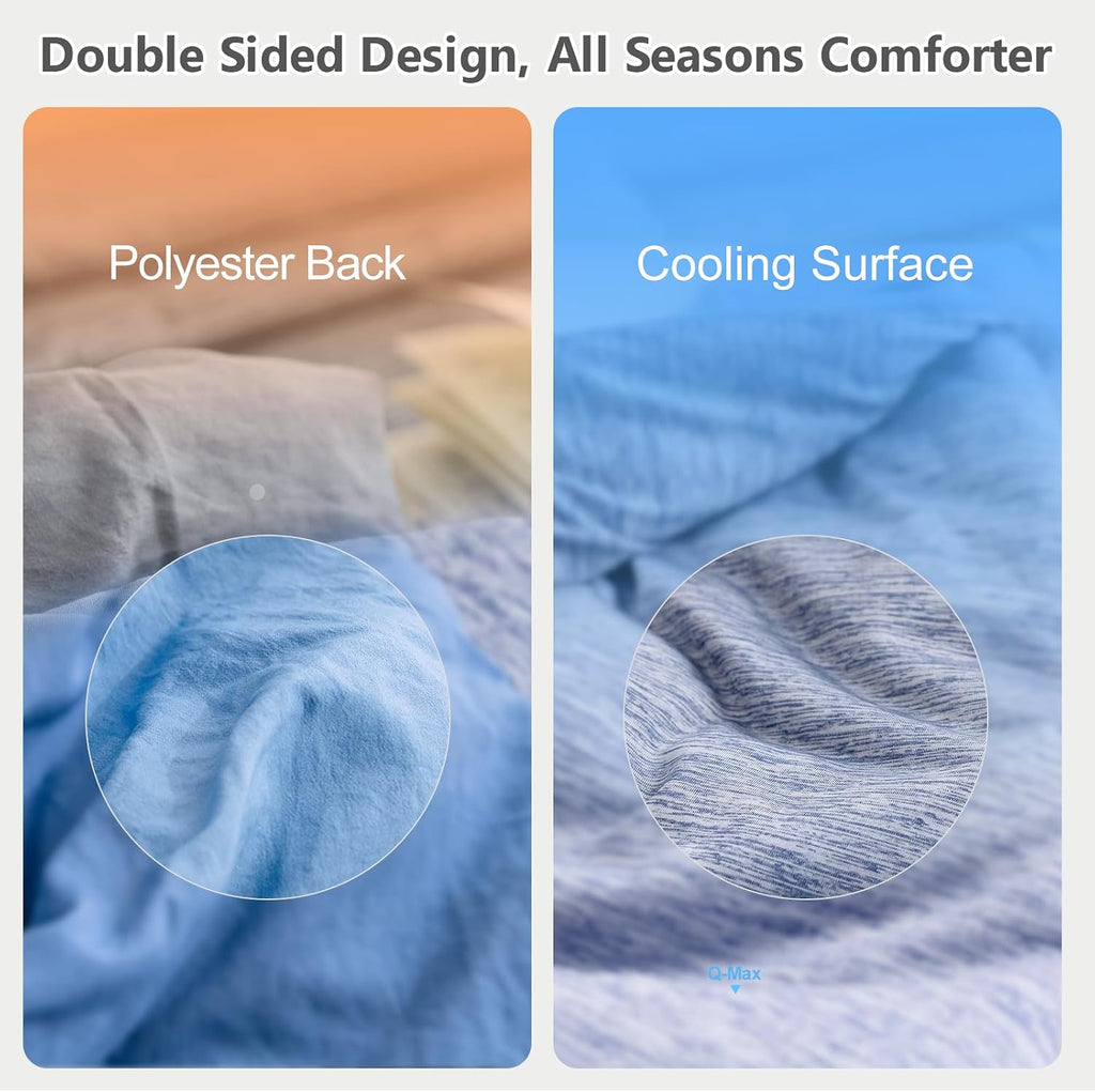 Cooling Comforter King Size, Reversible Cooling Blanket for All Season, Breathable Summer Quilt, Lightweight Soft