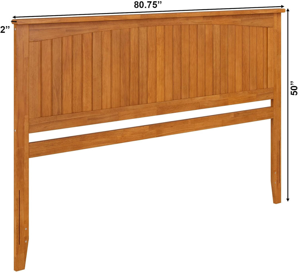 King Solid Wood Panel Headboard, Light Toffee