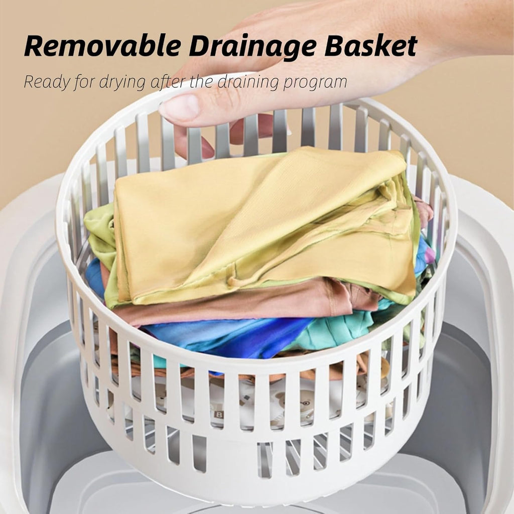 Portable Washing Machine 10L Foldable Mini Washer and Spin Dryer Deep Cleaning Compact Baby Clothes Underwear Washer