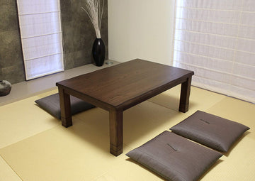 Kotatsu - Japanese Heated Table - Wooden Chabudai Furniture with 120V Electric Heater - Low-Lying Dining and Work