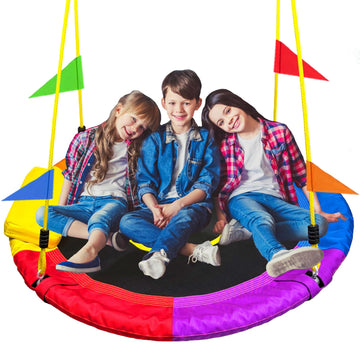 40" Saucer Tree Swing for Kids Outdoor, with Swivel for Kids & Adults