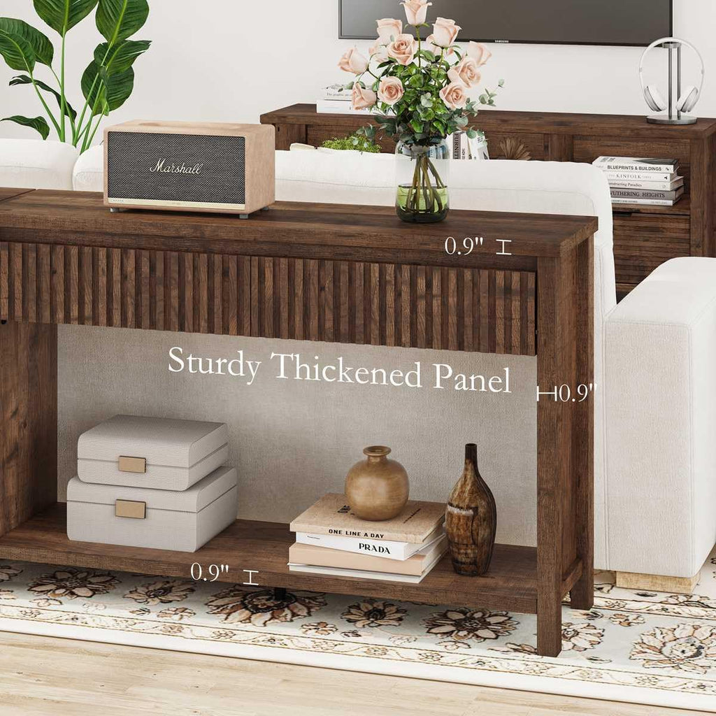 Console Tables , Console Table with Drawers, 47In Sofa Table with Storage, Narrow Entryway Tables with 2-Tier Shelf
