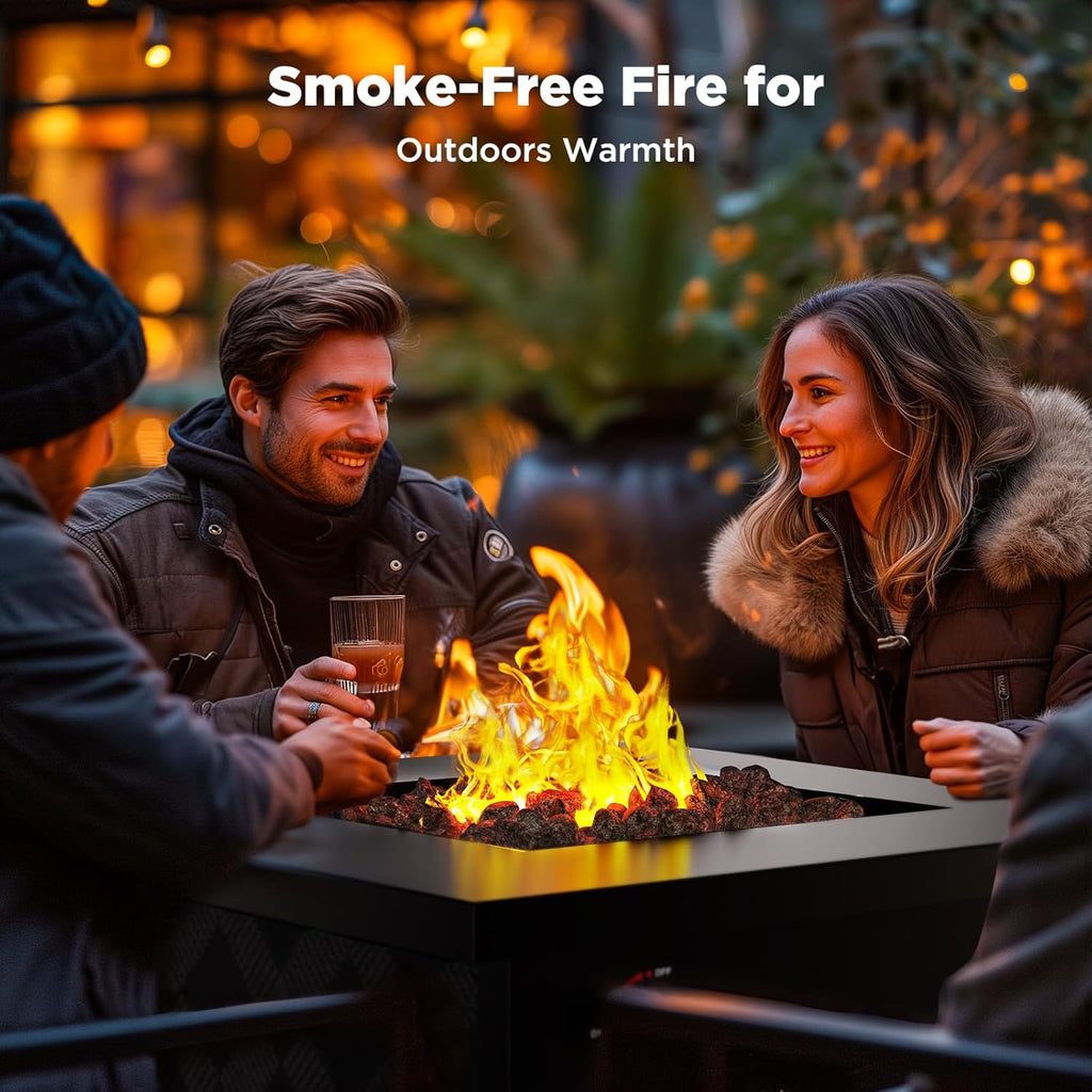 Propane Fire Pit Table, 32Inch Gas Outdoor Fire Pit Table CSA-Certified for Outside Patio with Lava Rocks