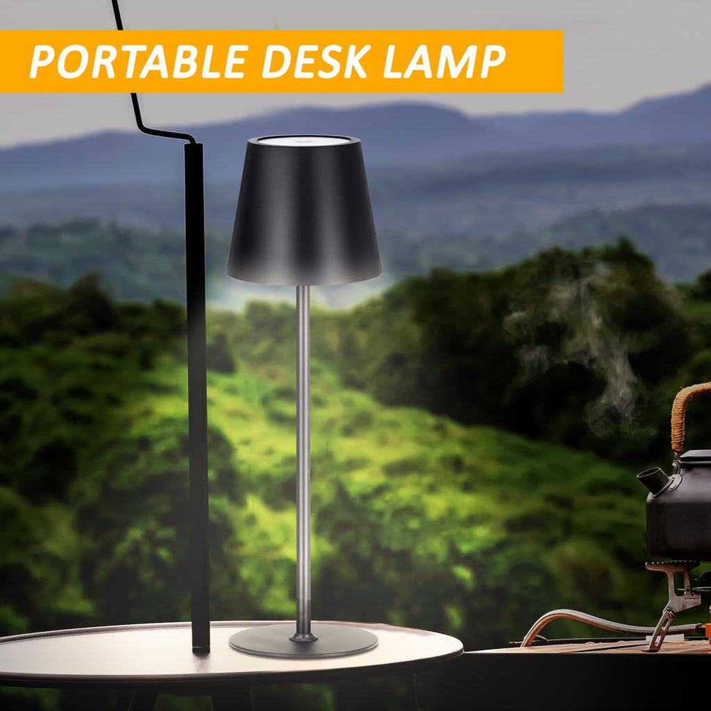12 Pack Cordless Table Lamp Portable Rechargeable Lamp, Black
