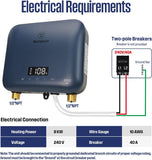Apolo Mini 8kW Tankless Water Heater Electric, 240V Instant Hot Water Heater, Under Sink Water Heater Electric